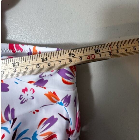 Floral Print Ruffle Strappy One Piece Swimsuits Tummy Control Bathing Suit, L, N - Picture 5 of 8